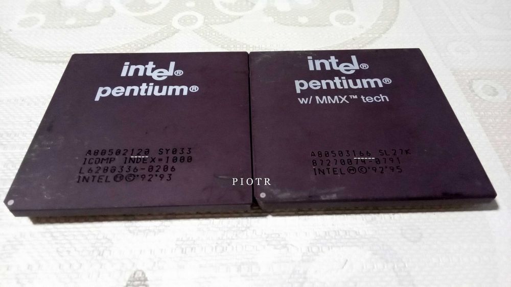 Trzy sprawne procesory Intel Pentium 75,120 i 166MMX
