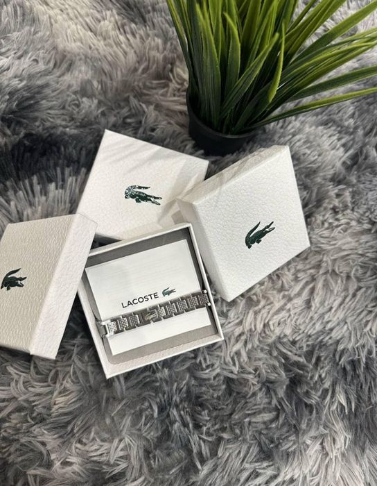 Чоловічий/Жіночий сталевий браслет Lacoste / Стильний брендовий браслет Лакост