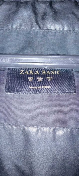 Чорный пуховик Zara Basic XS