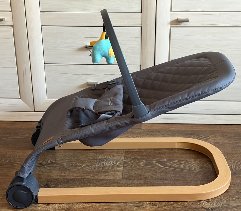 Колиска-гойдалка дитячий шезлонг з іграшками Nukido Baby Bouncer NK-52 сірий