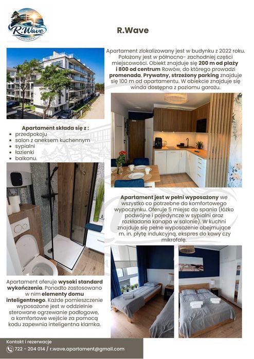 Apartament w Rowach gm. Ustka, noclegi, pokoje, zakwaterowanie