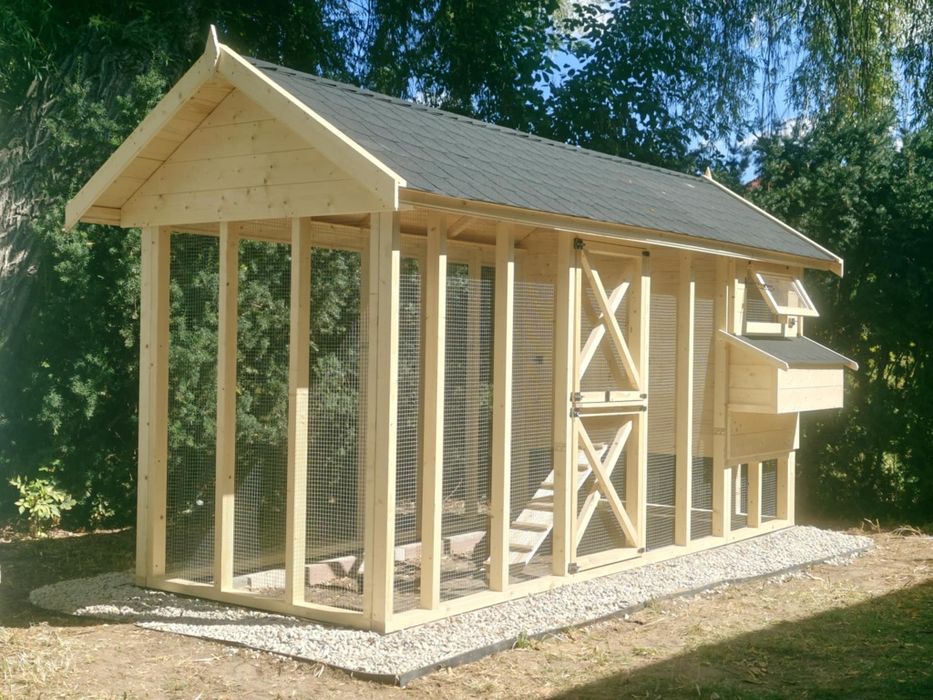 Kurnik z woliera 400x150