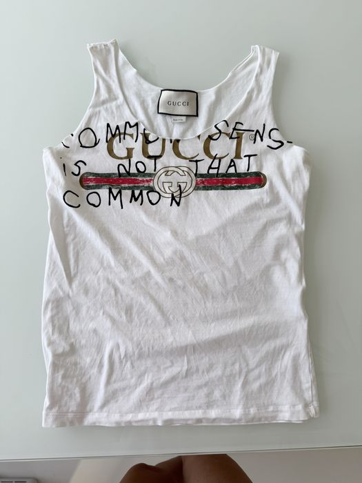 Gucci biala bluzka top z nadrukiem L