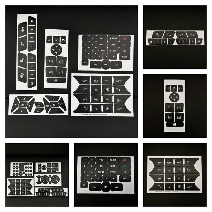 Наклейки на кнопки Renault VW Audi Mercedes Ford Citroen BMW Opel