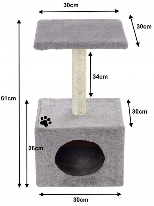 DRAPAK dla Kotków kota legowisko budka słupek domek sizal 61cm