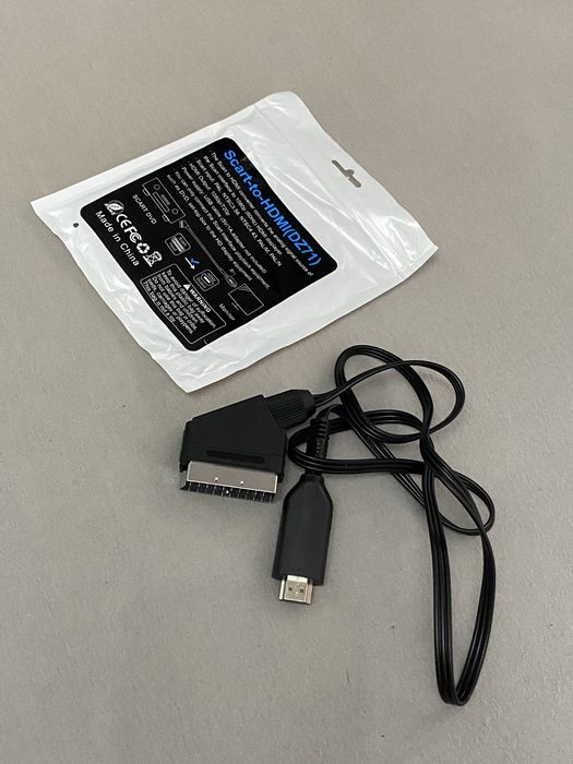Kabel konwerter scart in hdmi nowy czarny