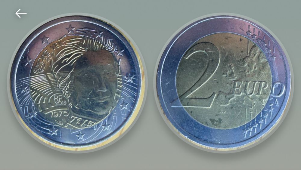 Moeda 2 Euros Simon Veil 2018