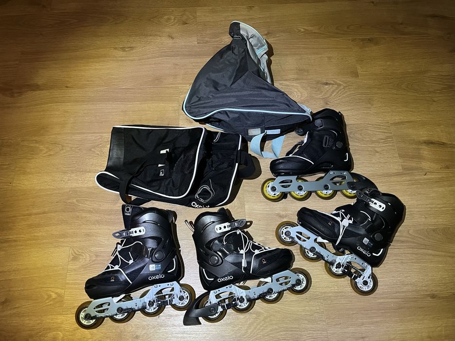Patins em Linha Ajustáveis (37–40) + Mala – Quase Novos