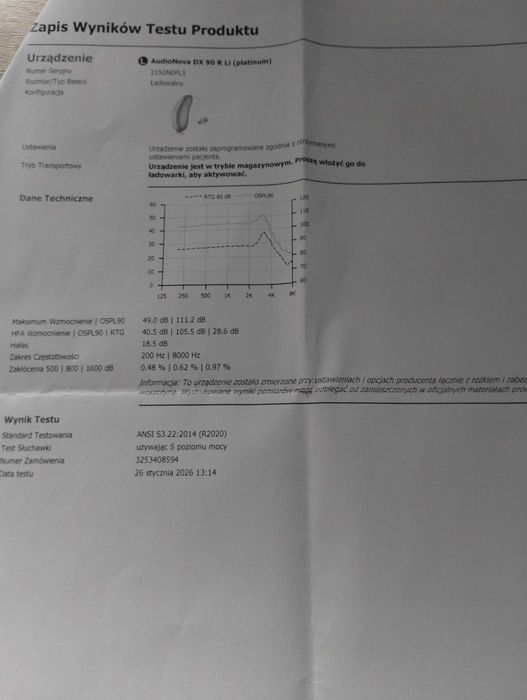 Aparat słuchowy AudioNova DX 90 Li - R GEERS jak Nowy