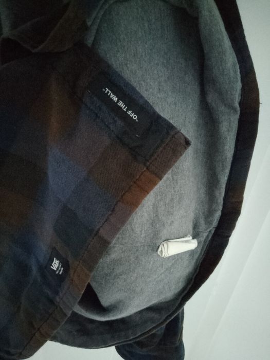 Vans gruba bluza koszulowa zimowa jesienna koszula ocieplana w kratę