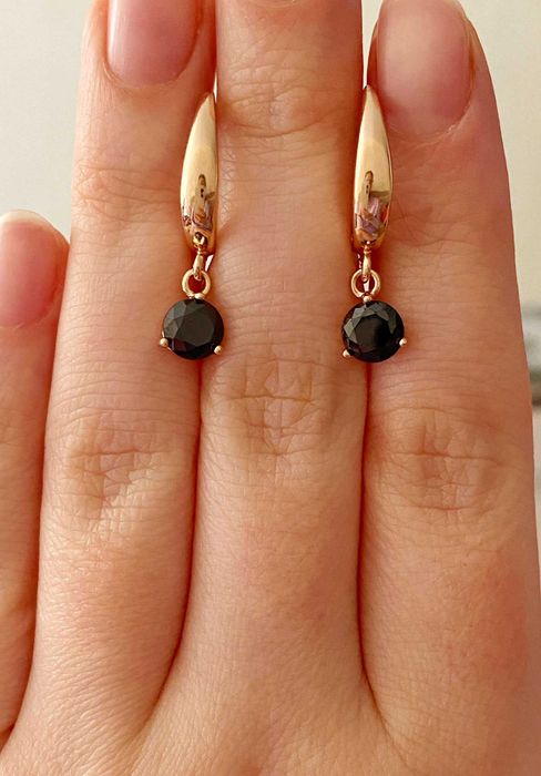 Позолоченные Серьги "Цветные Кристаллы" (Разные Модели). Позолота