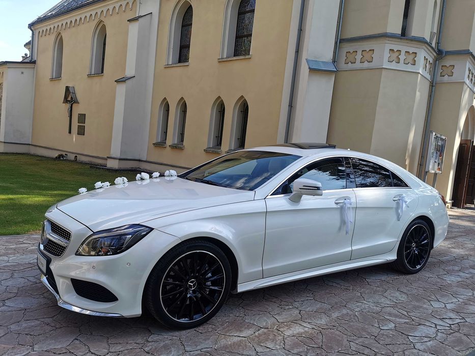 Mercedes CLS Biała Perła Samochód/Auto do Ślubu Wesele Cennik