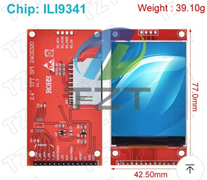 Дисплей TFT 2.8", 2.4"  240х320 р, др.ILI9341, ST7735, LSD1602,LSD2004