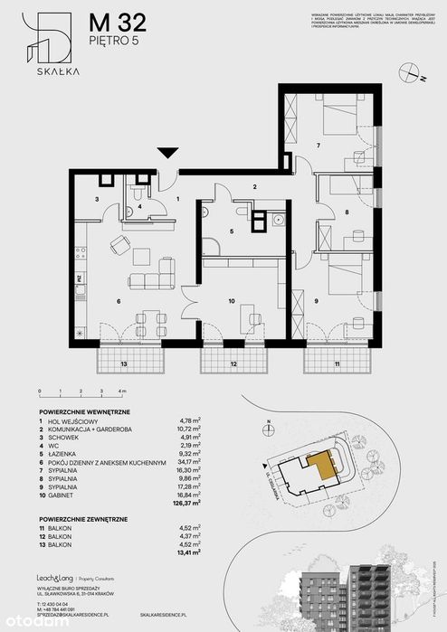 5-pokojowe mieszkanie 126m2 + 3 balkony