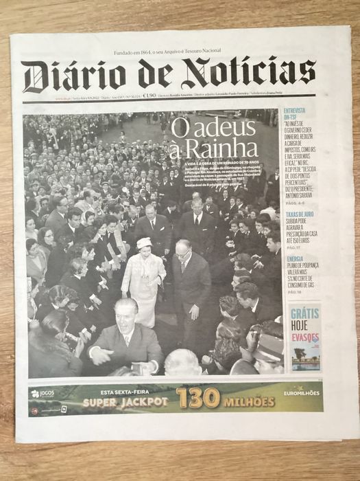 Jornais morte Rainha Elizabeth II nacionais e estrangeiros