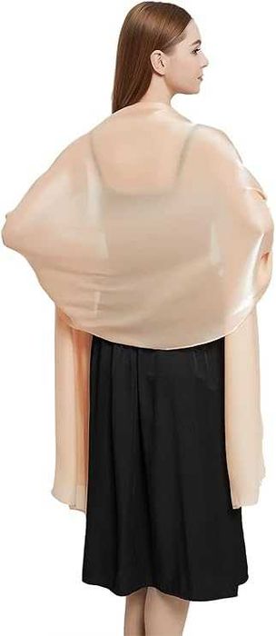 Szalik damski duży 60x220cm różowy paszmina chusta jedwabny polyester