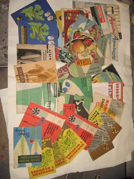 Rolnictwo rolnik PGR traktor owad zestaw reklama prospekt folder PRL