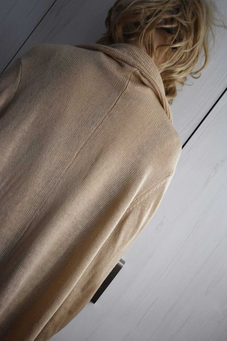 Sweter 38 M kardigan waterfall asymetryczny narzutka H&M dzianinowy