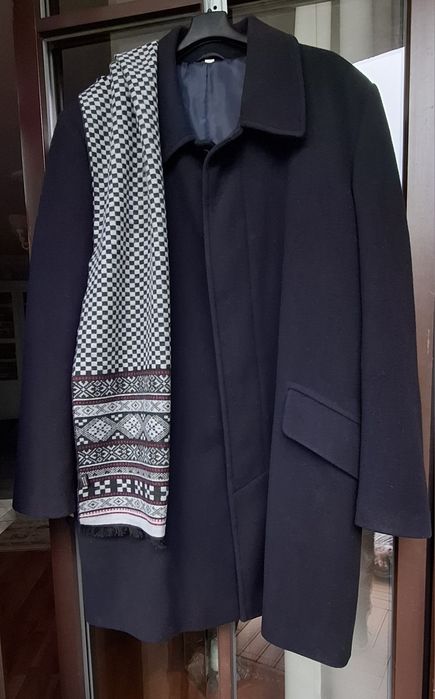 Płaszcz/ dyplomatka męski, granat flausz rozm. 50/182
