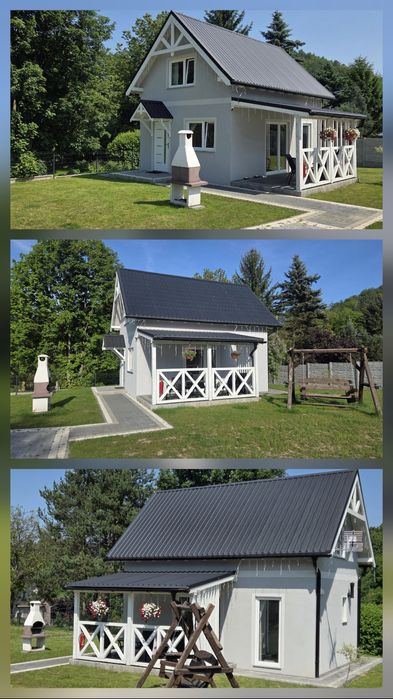 Domek w górach ( Karkonosze ) ogrodzony z balią