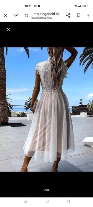 Sukienka tiul S nowa weselna komunia