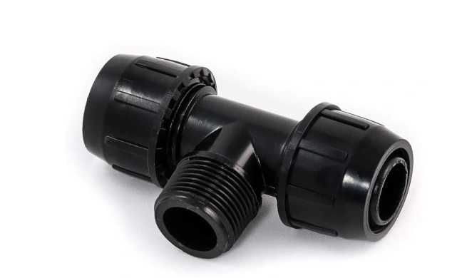 Trójnik skręcany Złączka PE fi 16 x 1/2 Rury Węża 4 szt NOWE