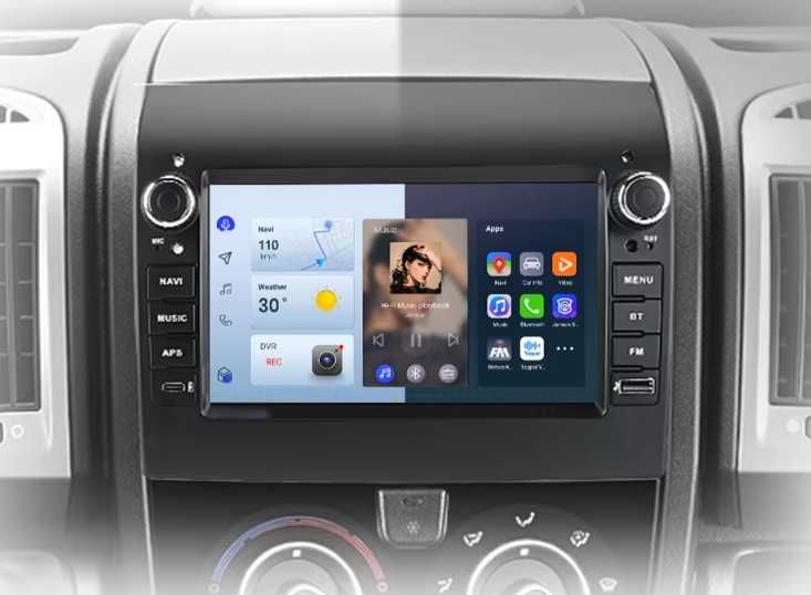 Rádio Junsun Android 7" 2/64GB para Fiat Ducato Peugeot Boxer Citroen Jumper CARPLAY GPS