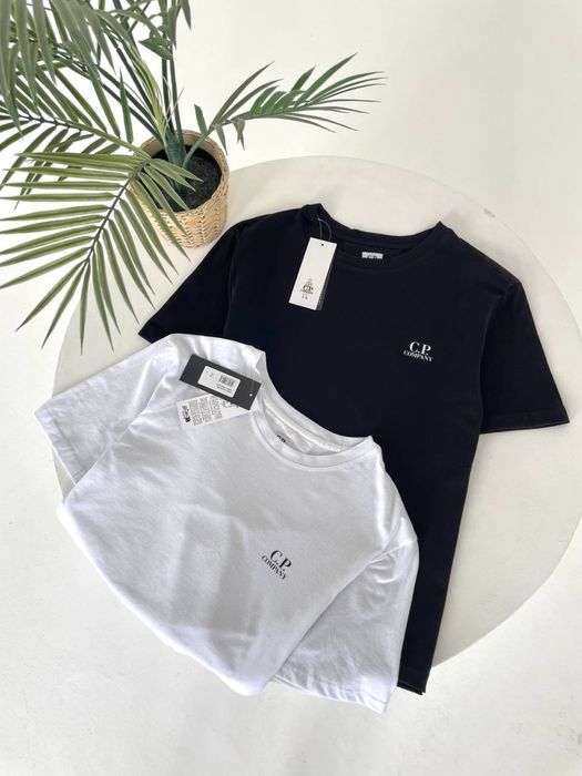 Футболка CP Company чорна/ біла/ чоловіча футбола сп компані/ сіпі