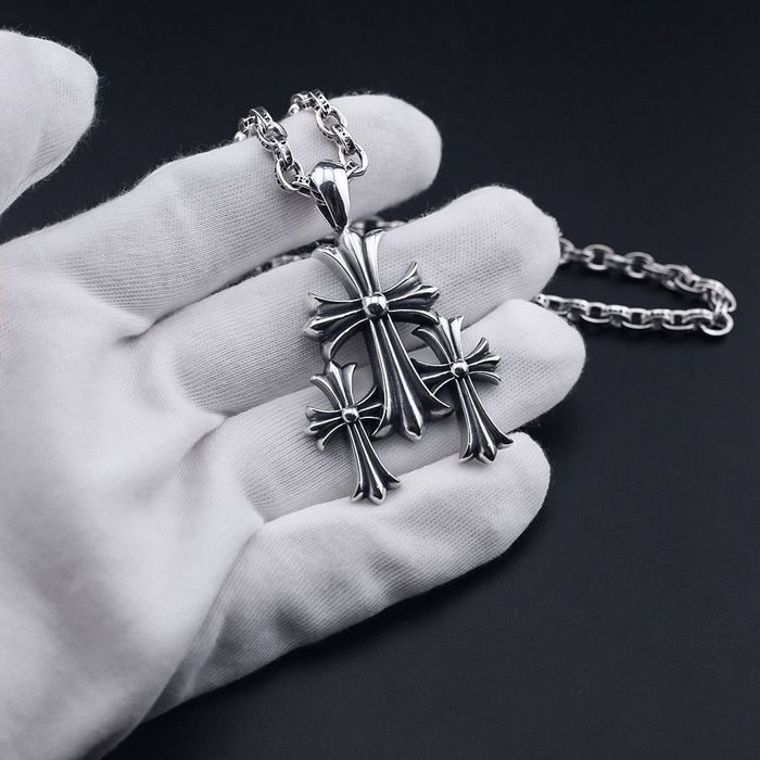 Ланцюжок з кулоном Chrome Hearts хрести Підвіска Хром Хартс Цепочка с крестами повний комплект бірки пакет коробка