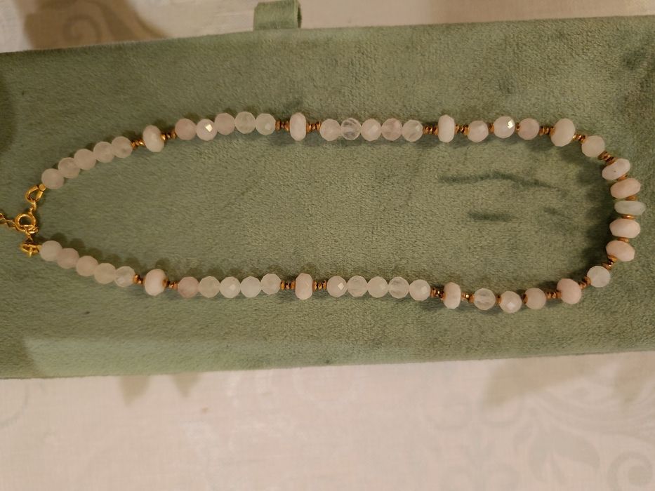 Naszyjnik z kamieni naturalnych srebro pozłacane