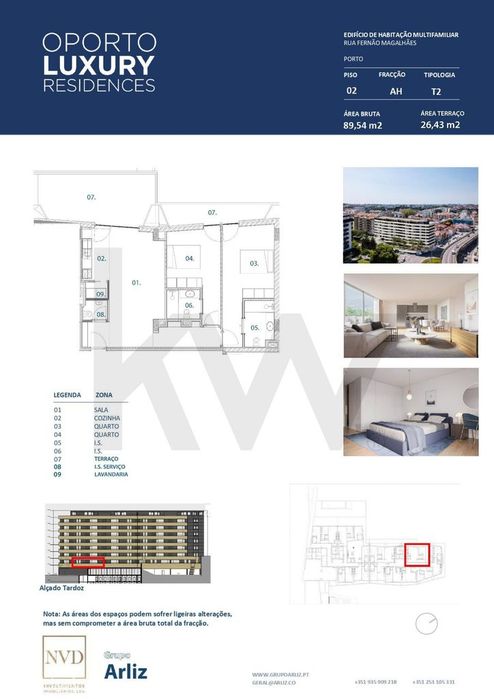 Arrendamento - T2 novo com terraço em Paranhos, Porto