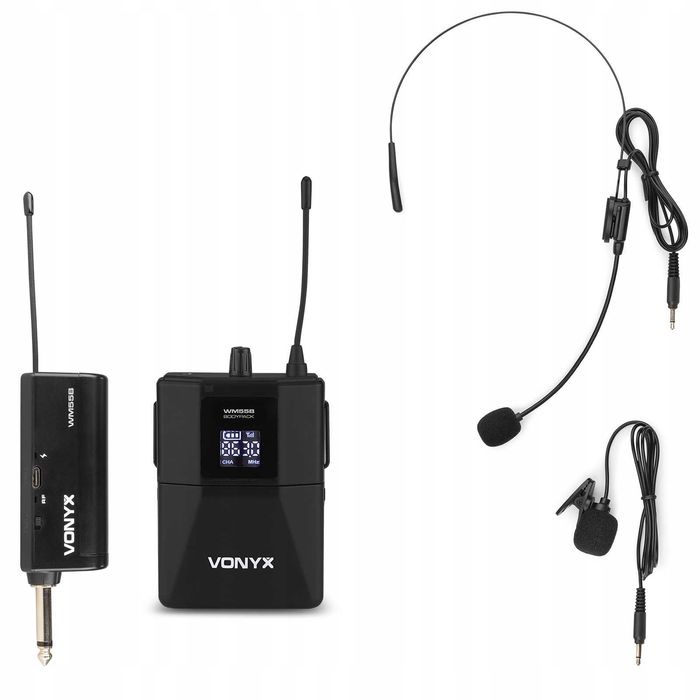 OKAZJA | BodyPack Vonyx WM55B UHF + 4x AA +ładowarka | GWARANCJA 3LATA