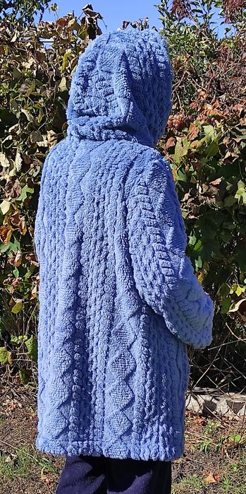 Плюшевый длинный кардиган