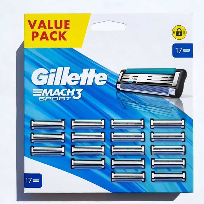 Змінні касети Gillette Mach3 Sport (17 шт) — 100% Оригінал (Польща), 2025 рік, офіційний продукт