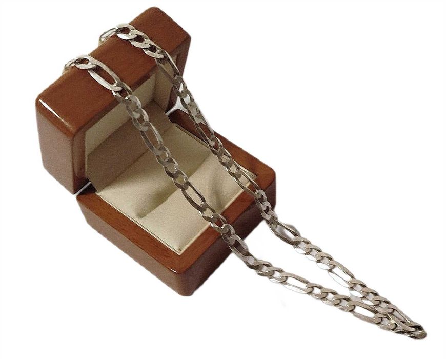 Piękny srebrny łańcuszek splot figaro P925 18,09G DUGOŚĆ 50 CM