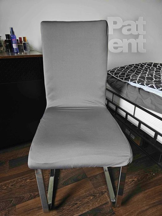 Pokrowce na krzesła uniwersalne elastyczne 6 sztuk szare komplet