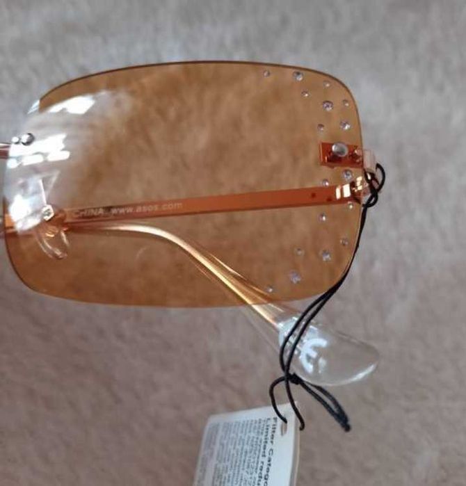 ASOS/ Bogato zdobione okulary przeciwsłoneczne z Londynu, NOWE
