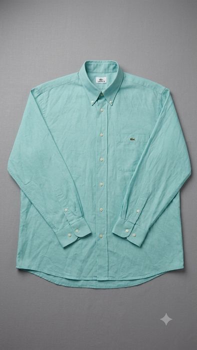 Чоловіча сорочка Lacoste ОРИГІНАЛ / Бавовна / М'ятно-бірюзова
