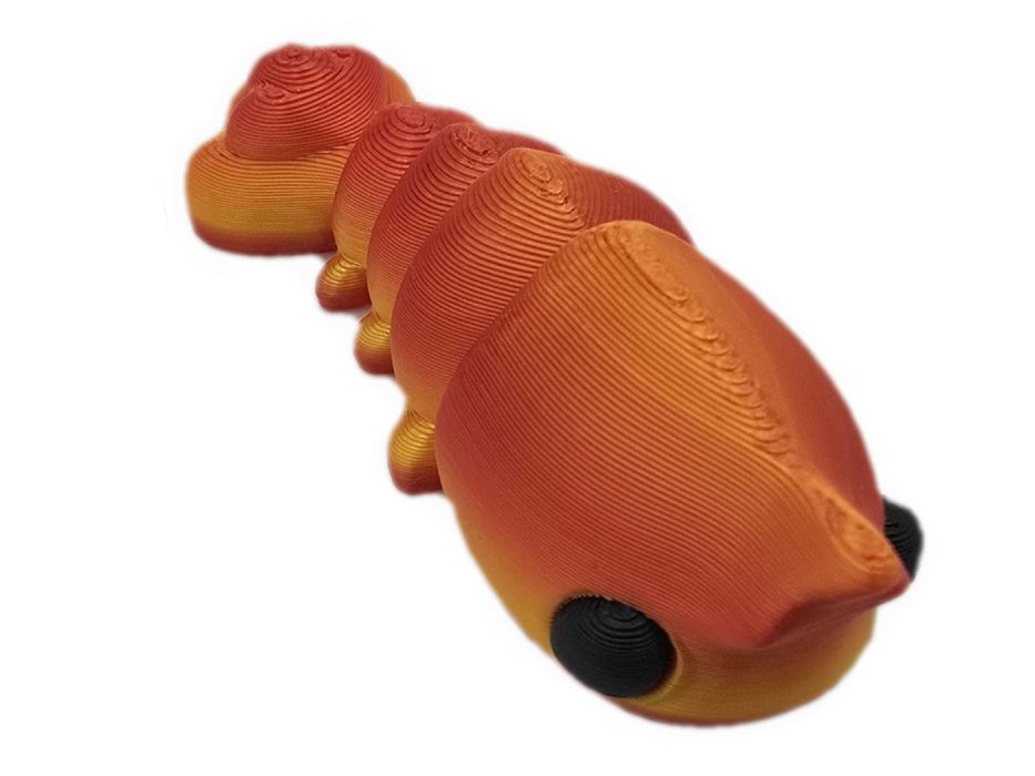Lśniąca Krewetka — figurka ruchoma krewetka — Druk 3D
