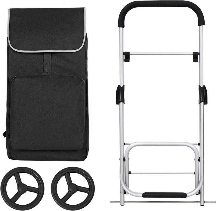 SONGMICS Lekki składany wózek na zakupy 40l, z izolowaną torbą KST04BK