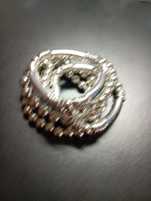 Conjunto 5 pulseiras prateadas