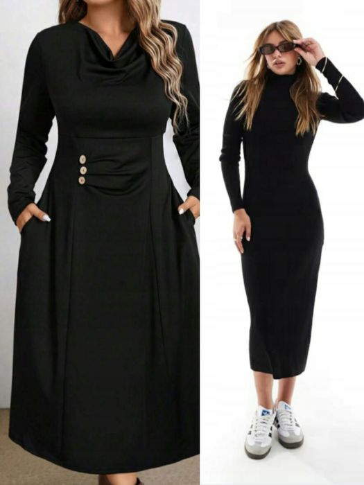 Dwie sukienki czarne r. XXL elastyczne