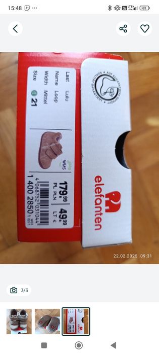 Buty niemowlęce Elefanten rozmiar 21