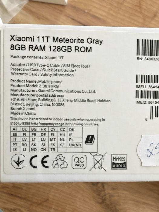 Xiaomi 11t  128/8