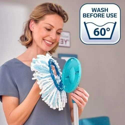 Набір для миття підлоги Leifheit CLEAN TWIST Ergo Disc Mop Set 52101 з відром і центрифужним віджимом