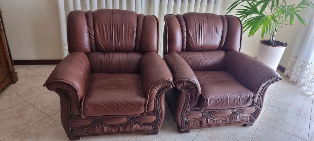 Sofá pele genuína