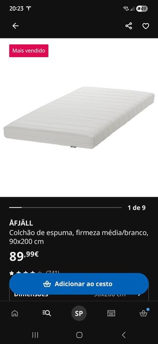 Colchão de cama de solteiro