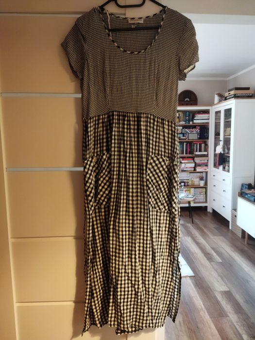 Długa sukienka w kratę, 38/40