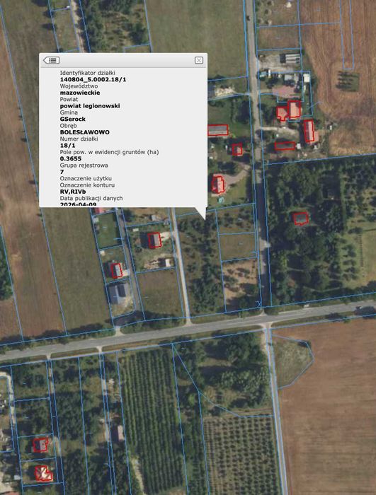 DZIAŁKA 3655 m² W GMINIE SEROCK – Bolesławowo - MPZP