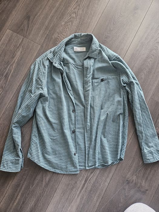 Koszula zielona w kratkę Zara 152